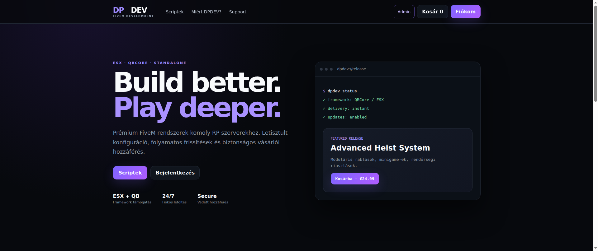 Screenshot of dpdev.shop