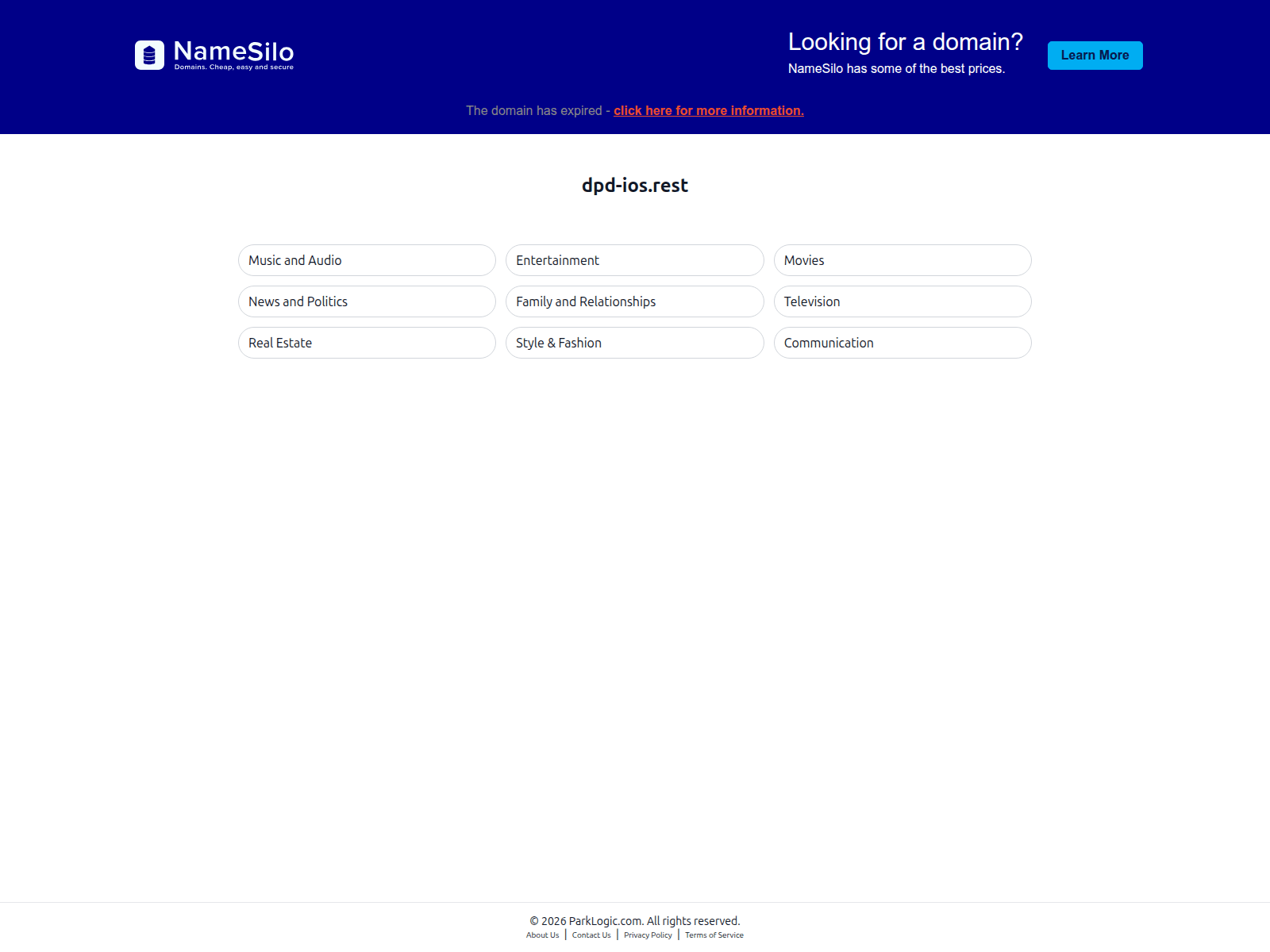 Screenshot of dpd-ios.rest