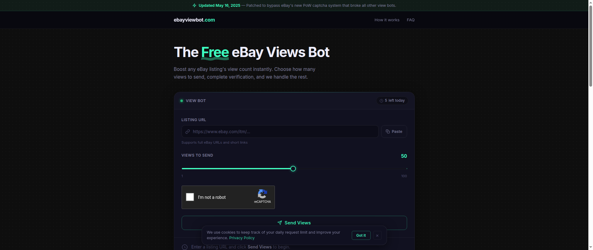 Screenshot of ebayviewbot.com