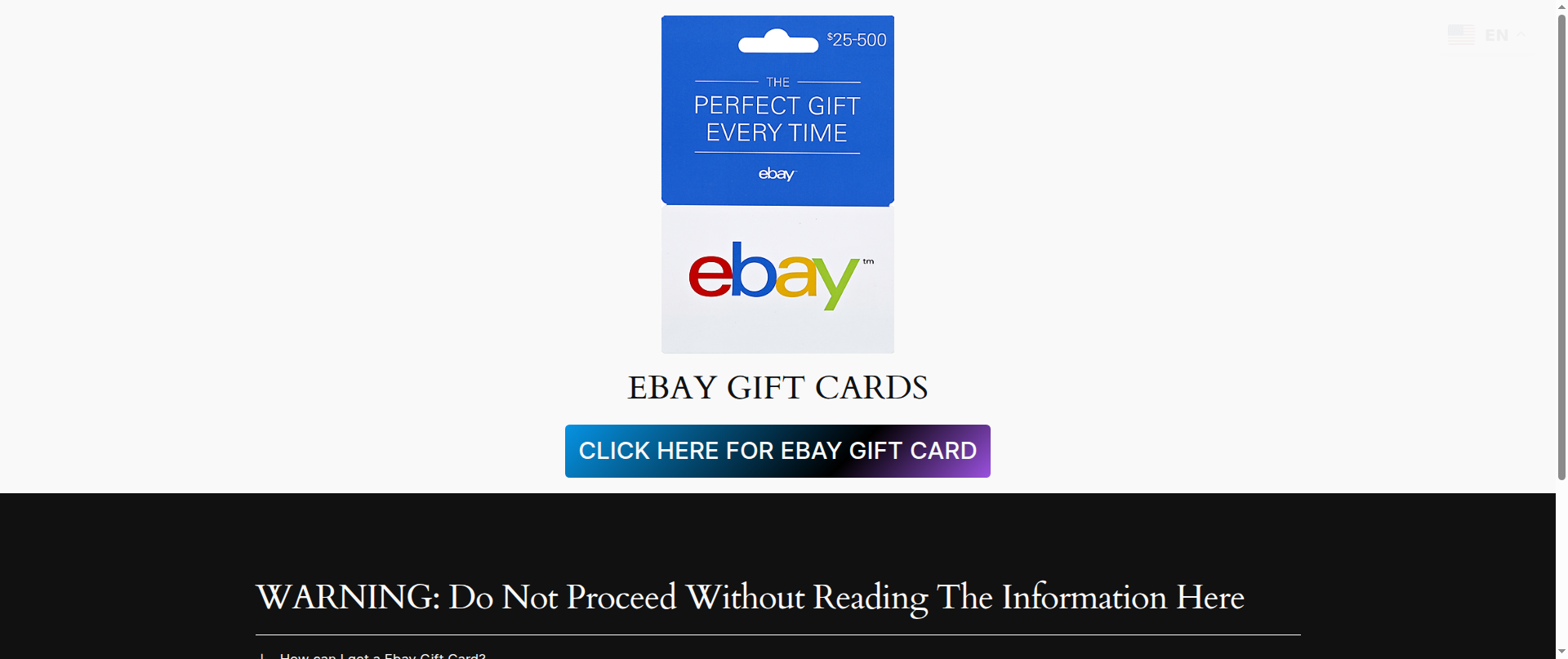 Screenshot of ebaygiftcard.pages.dev