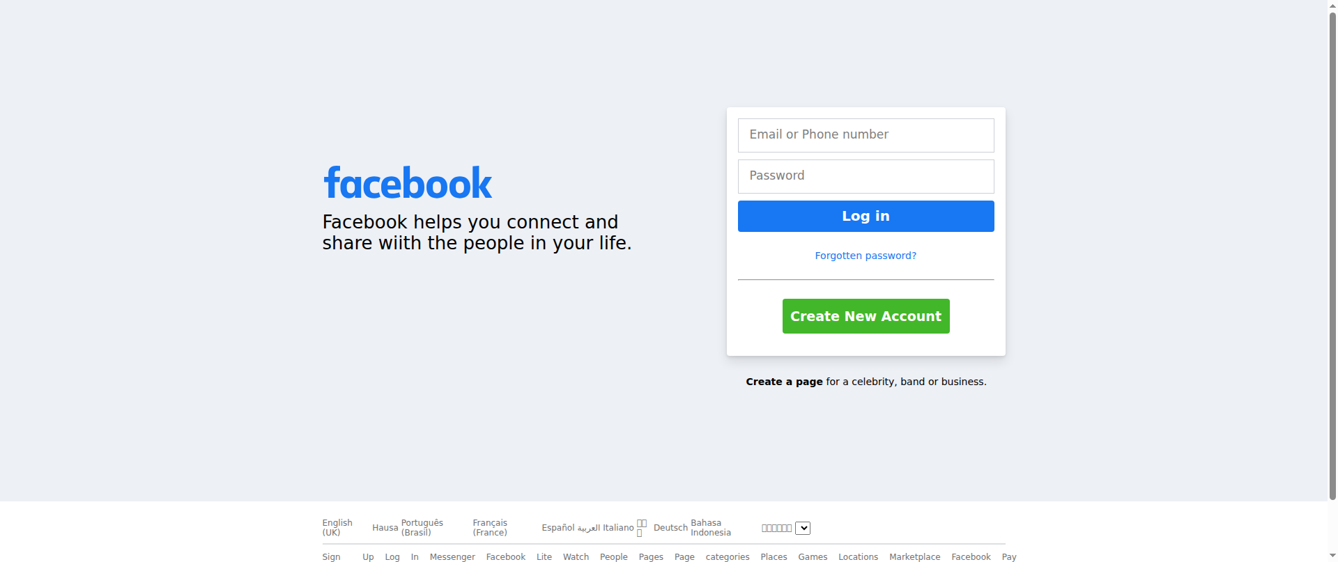 Screenshot of facebook-trial.vercel.app