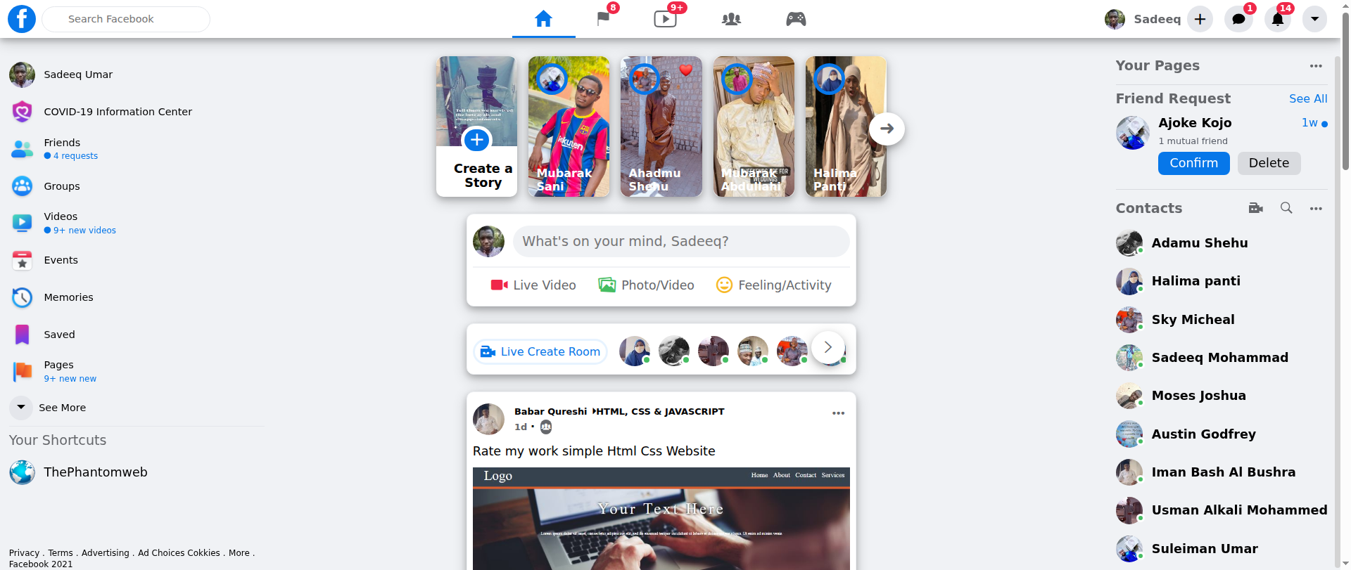 Screenshot of facebook-homepage-ui.vercel.app
