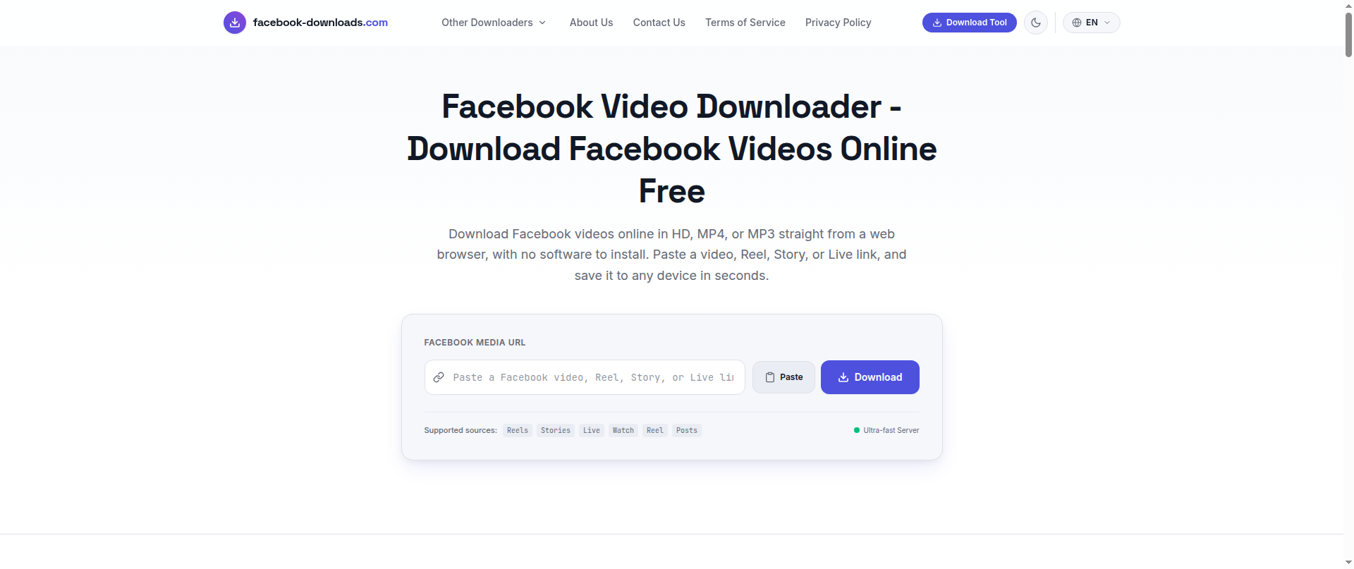 Screenshot of facebook-downloads.com