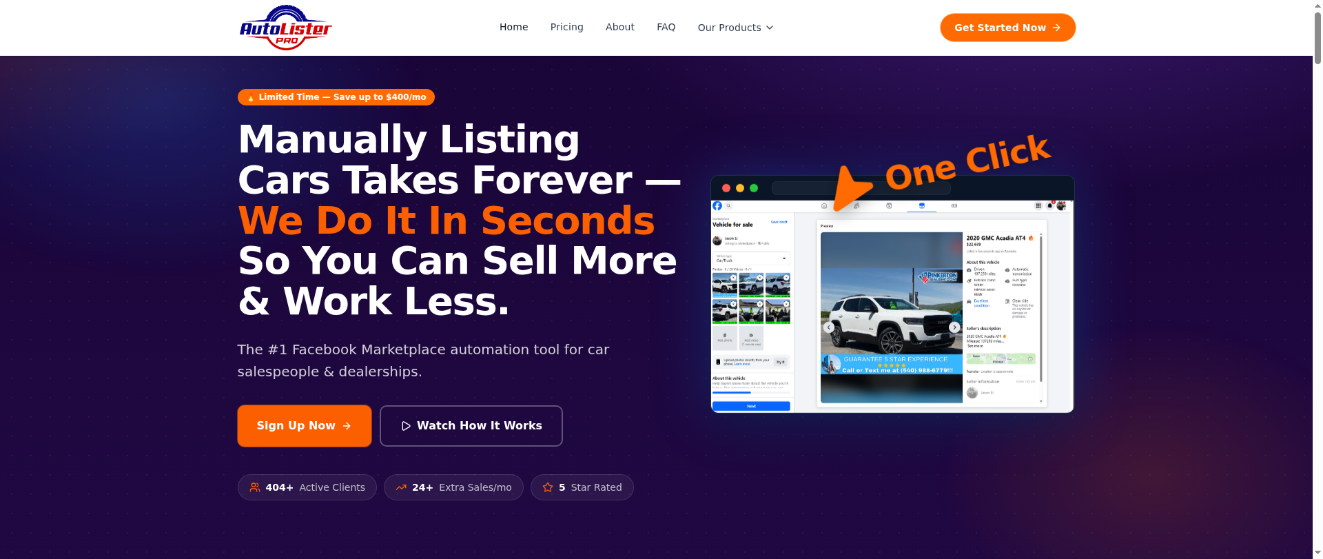 Screenshot of facebooklisterpro.com