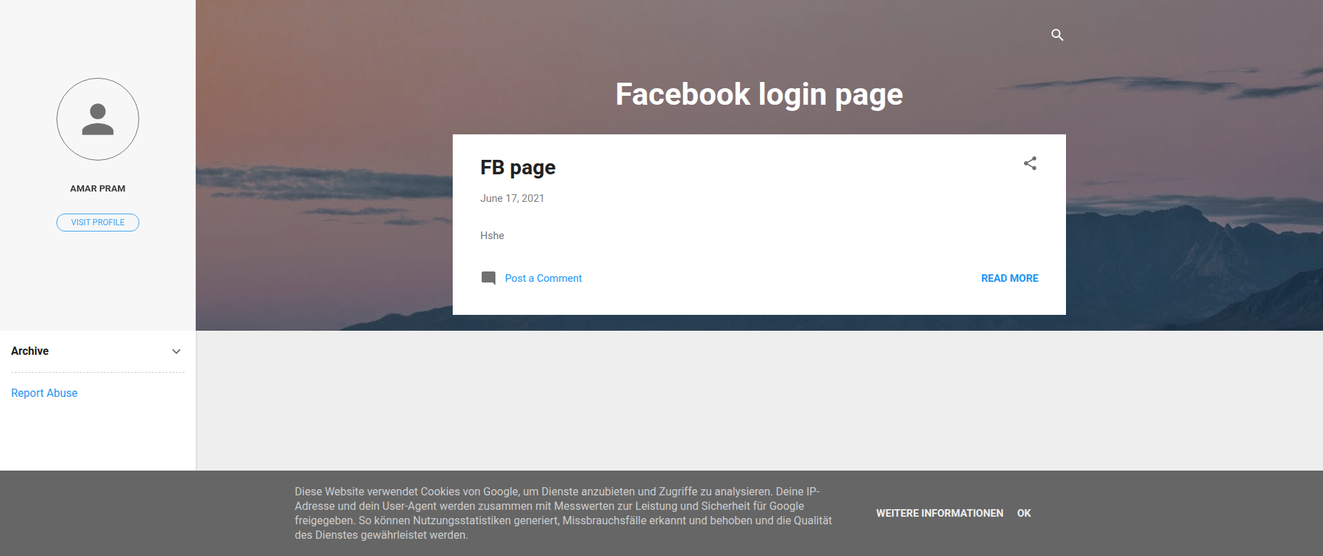 Screenshot of facebookloginpage2.blogspot.com