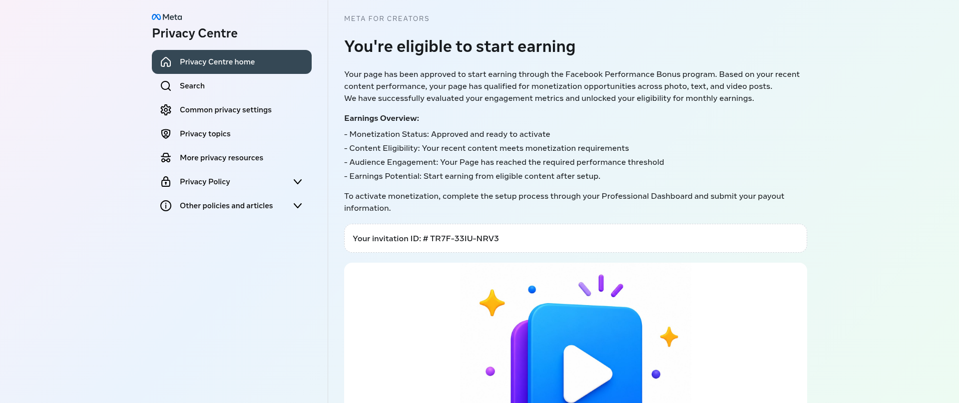 Screenshot of auth.metacreatormonetizationsupportsystem.click