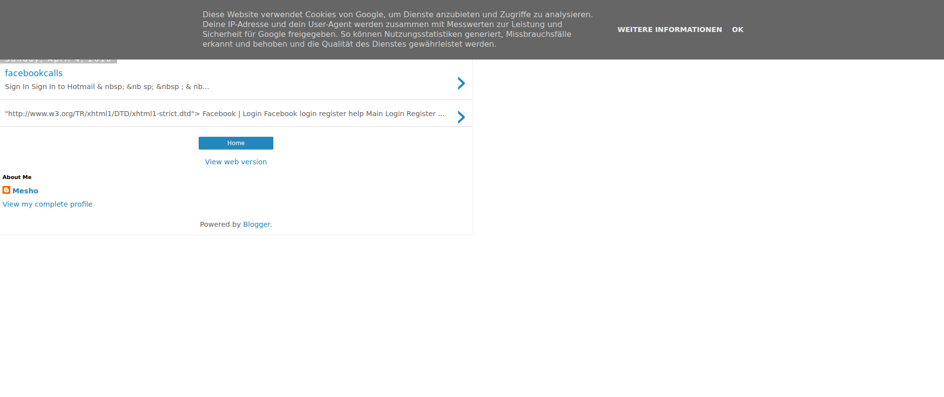 Screenshot of facebook-calls.blogspot.com
