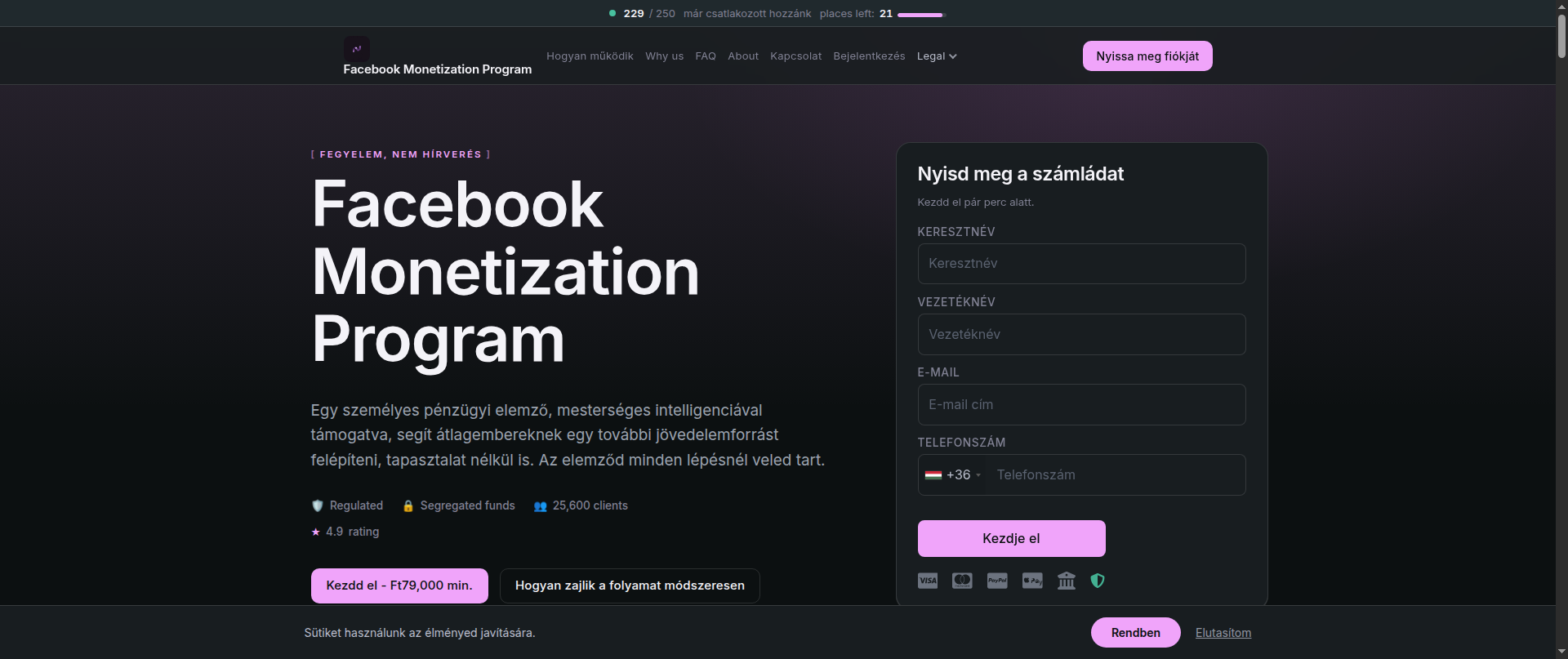 Screenshot of facebookmonetizationprogram.xyz