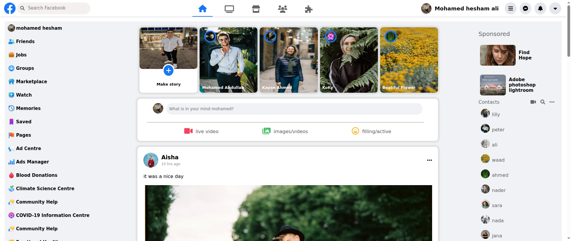 Screenshot of facebook-clone-nu-eight.vercel.app