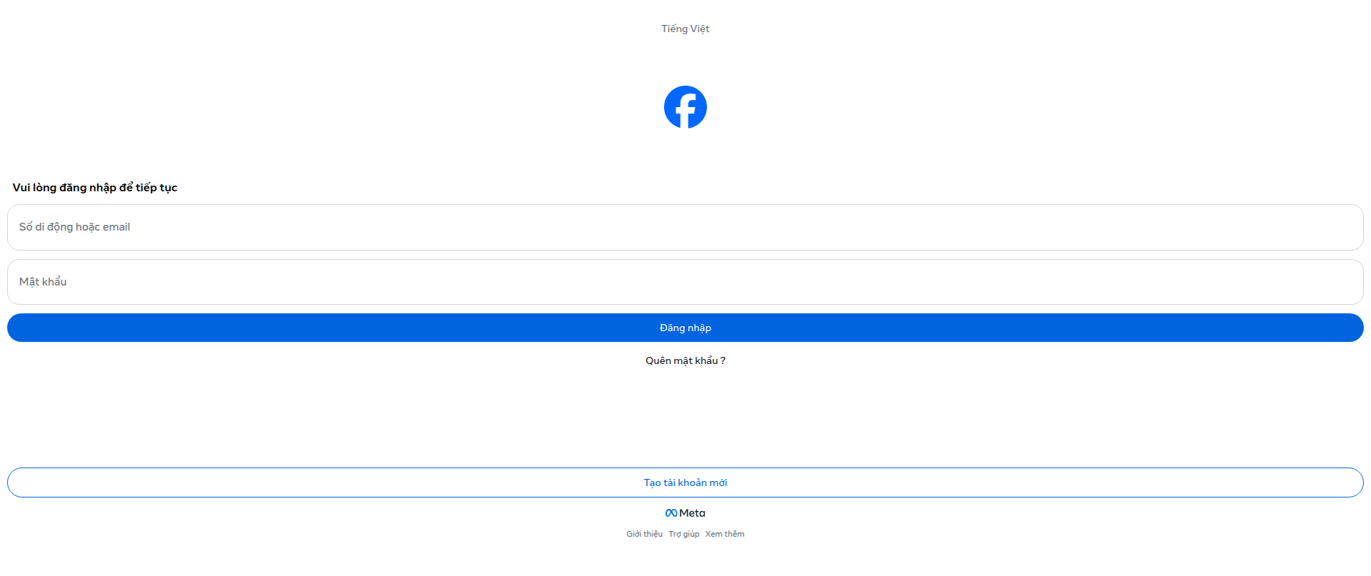 Screenshot of m-facebookk.com.vn
