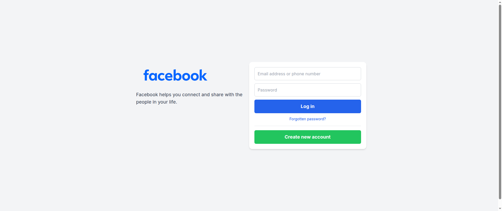 Screenshot of facebook-login-page-kappa.vercel.app