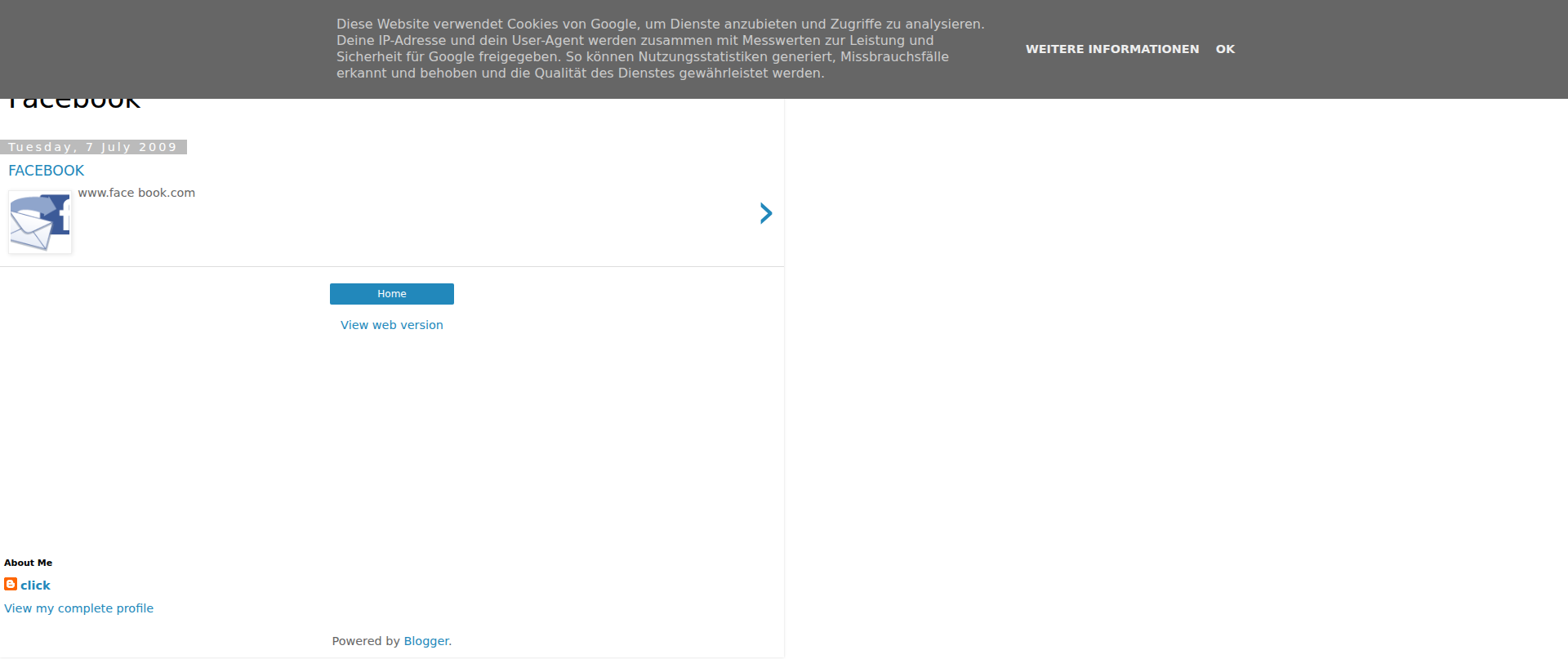 Screenshot of click-facebook.blogspot.com
