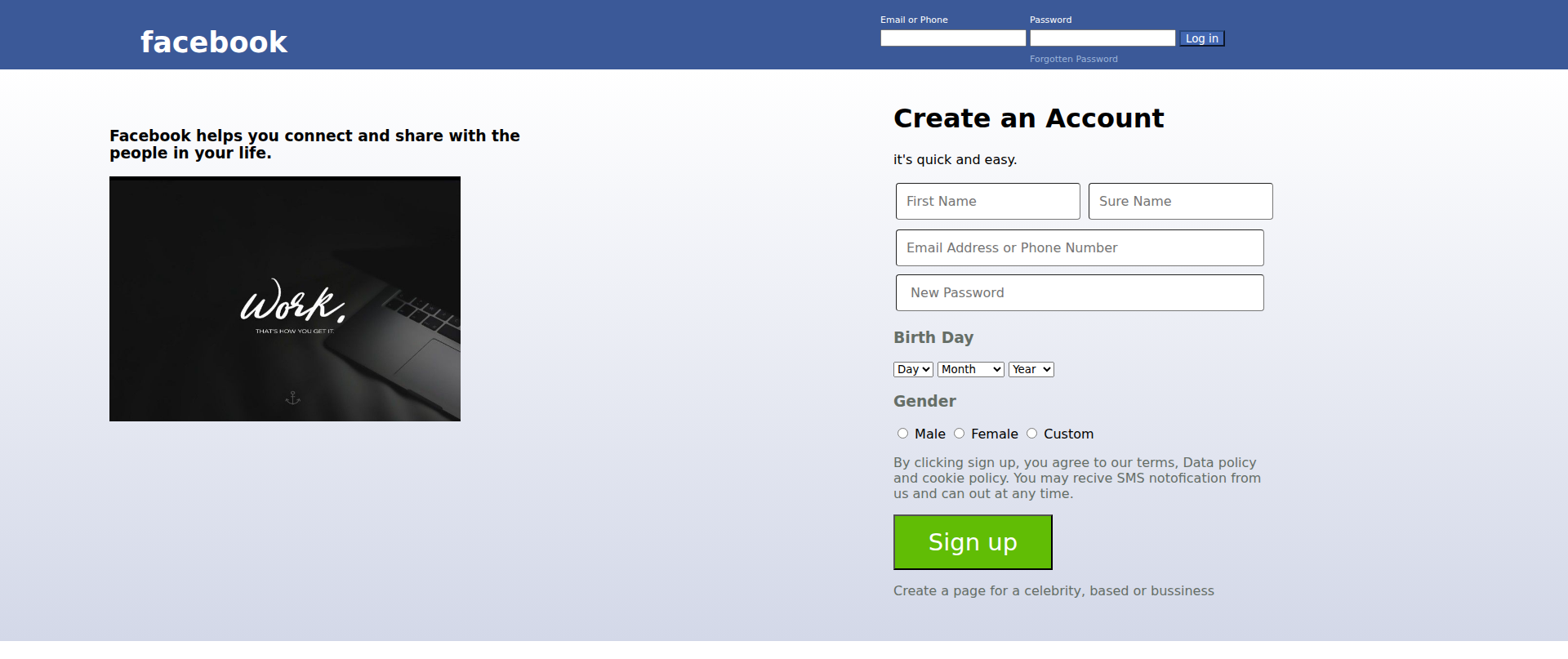 Screenshot of facebook-old-login-page-suhaib-nadakkavils-projects.vercel.app