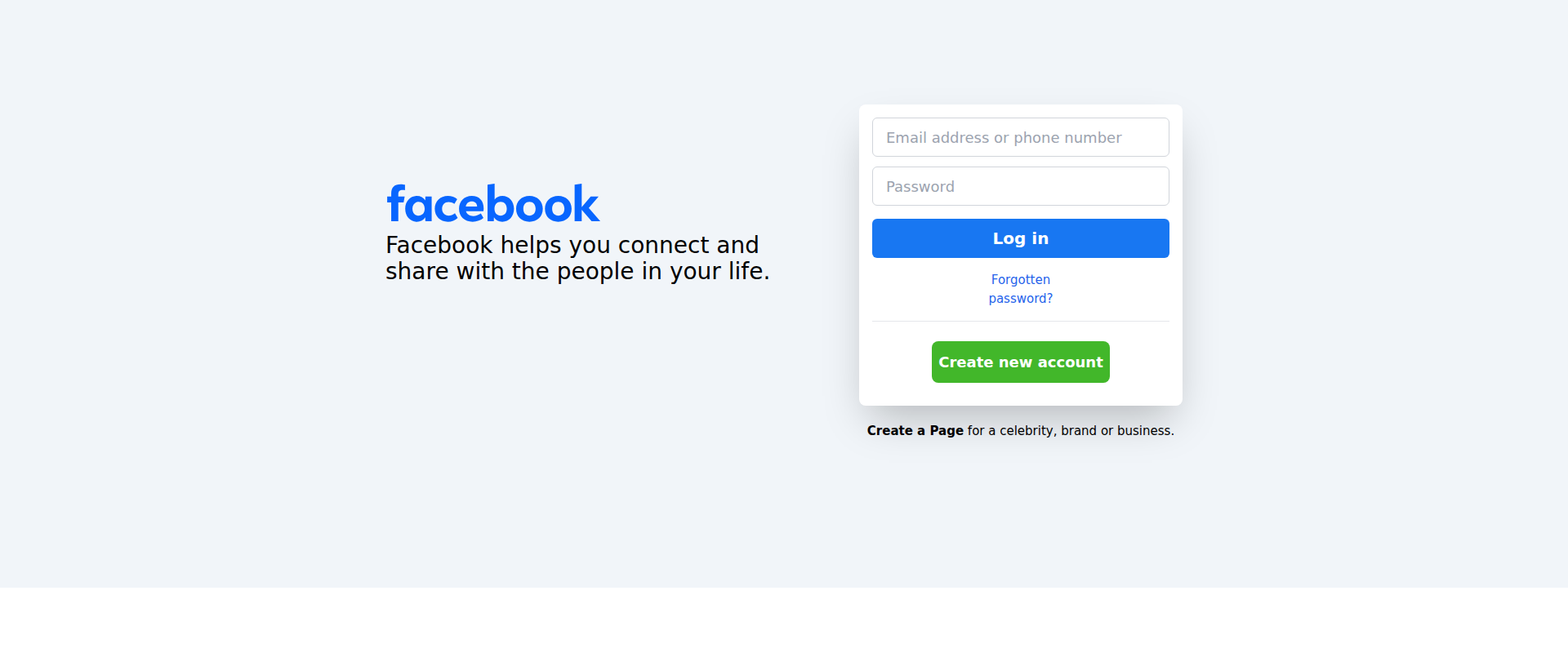 Screenshot of facebook-clone-login.vercel.app