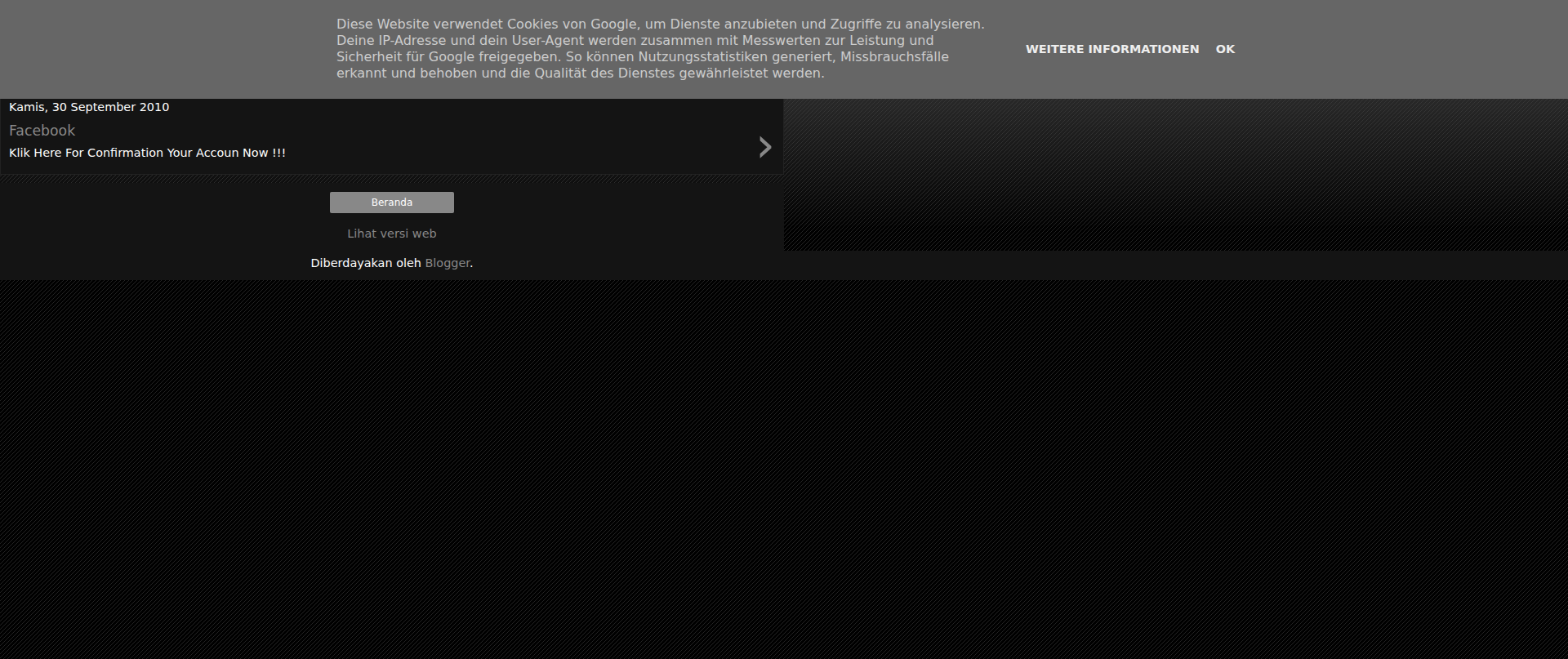 Screenshot of facebookconfirm.blogspot.com
