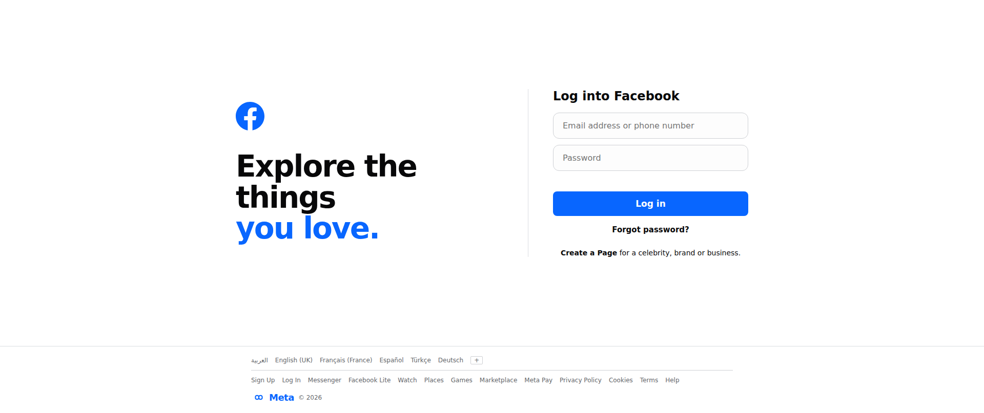 Screenshot of m.facebook.itlandfz.com