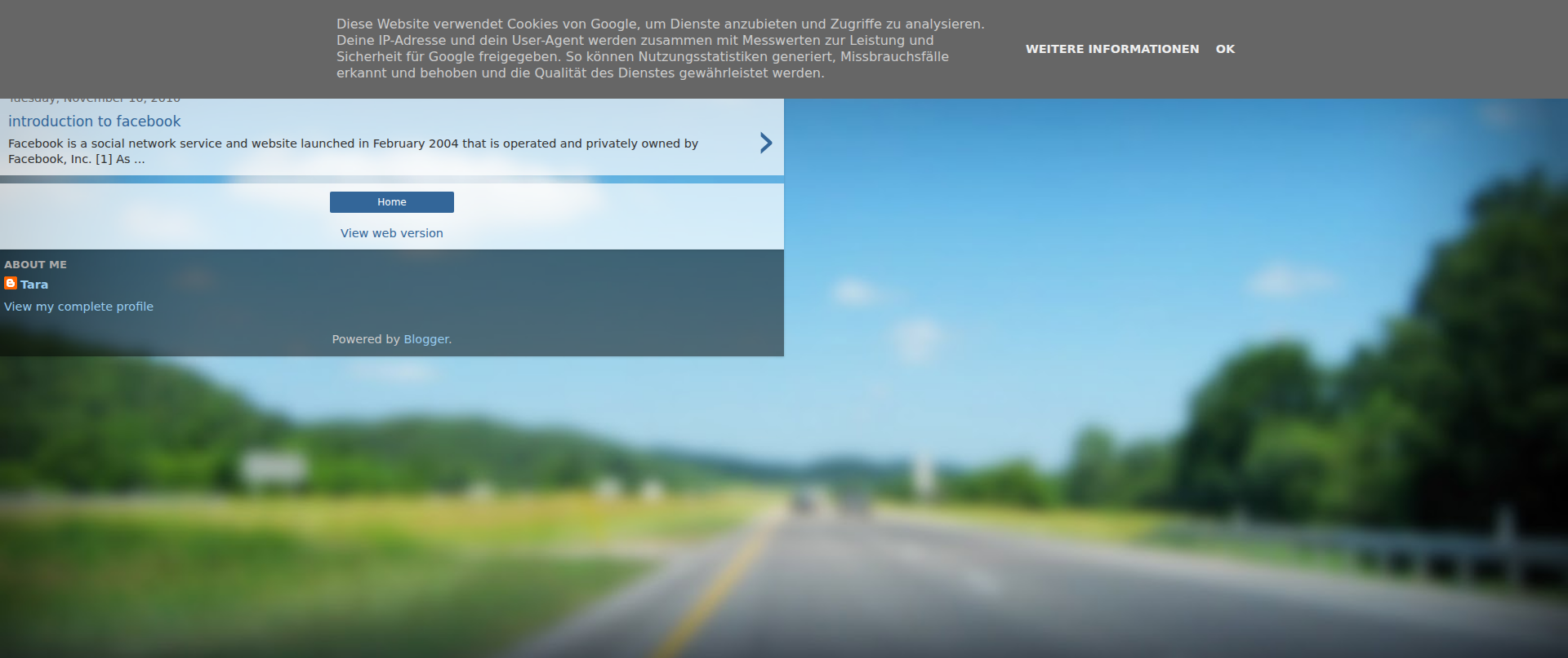 Screenshot of tara-facebook.blogspot.com