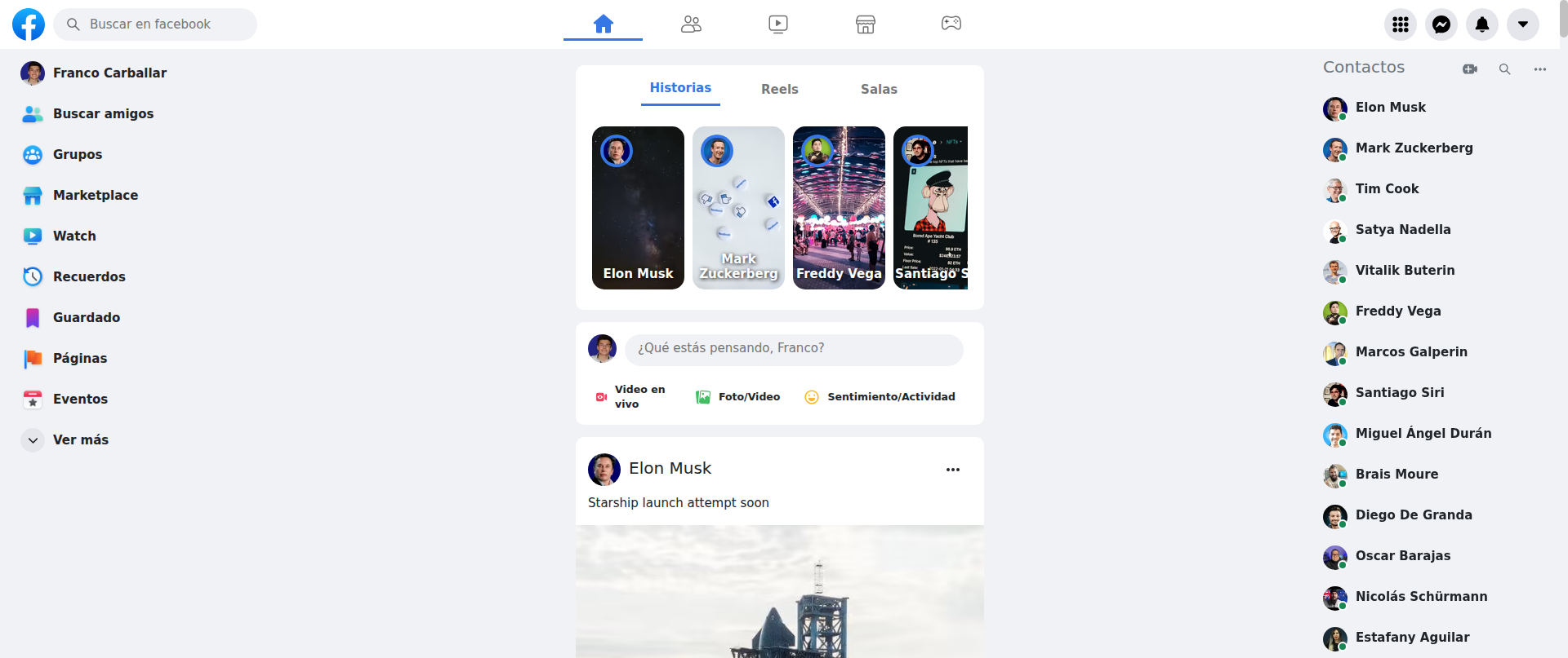 Screenshot of clon-facebook.vercel.app