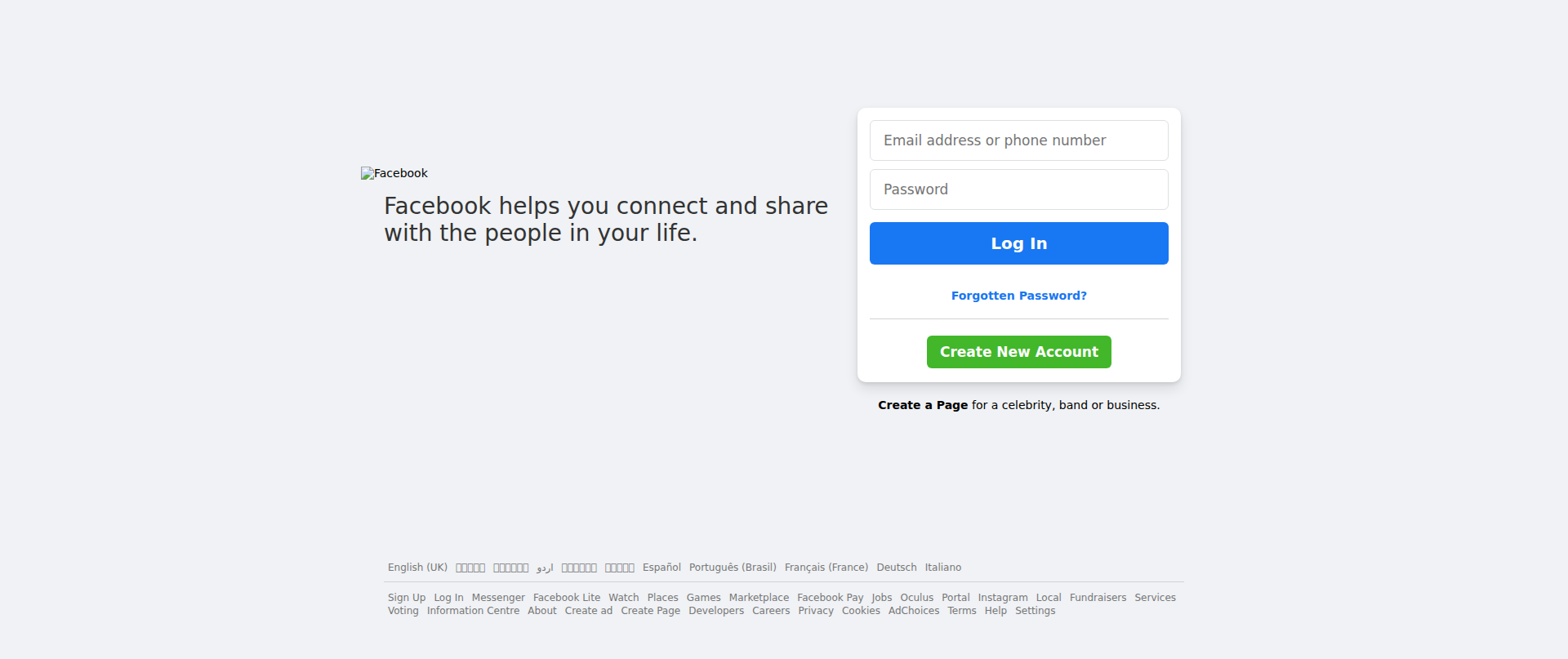 Screenshot of facebook-login1.vercel.app