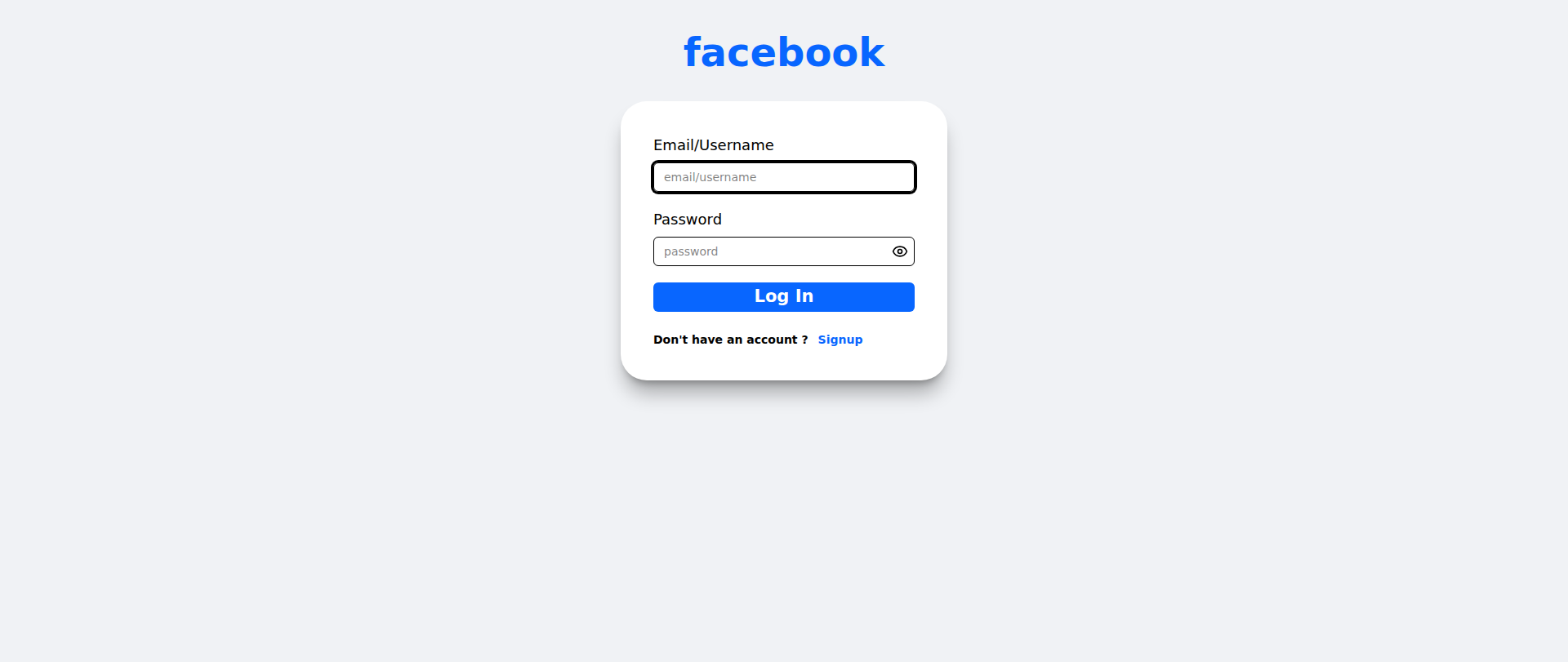 Screenshot of facebook-clone-rho-orpin.vercel.app