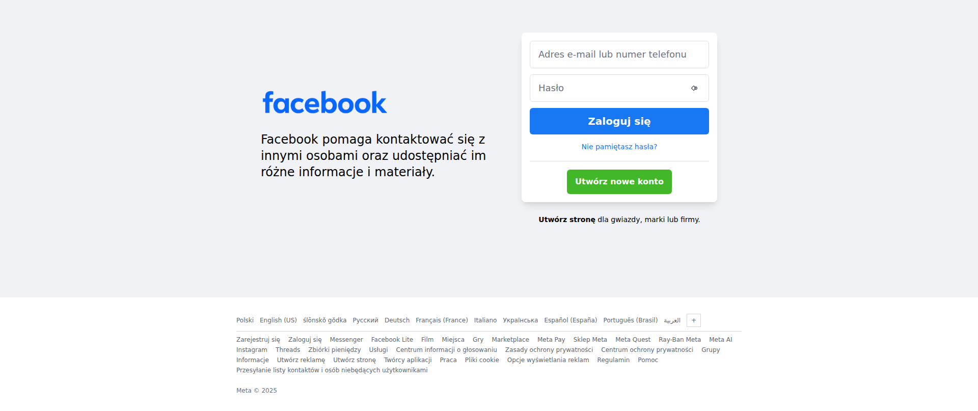 Screenshot of logowanie-facebook.vercel.app