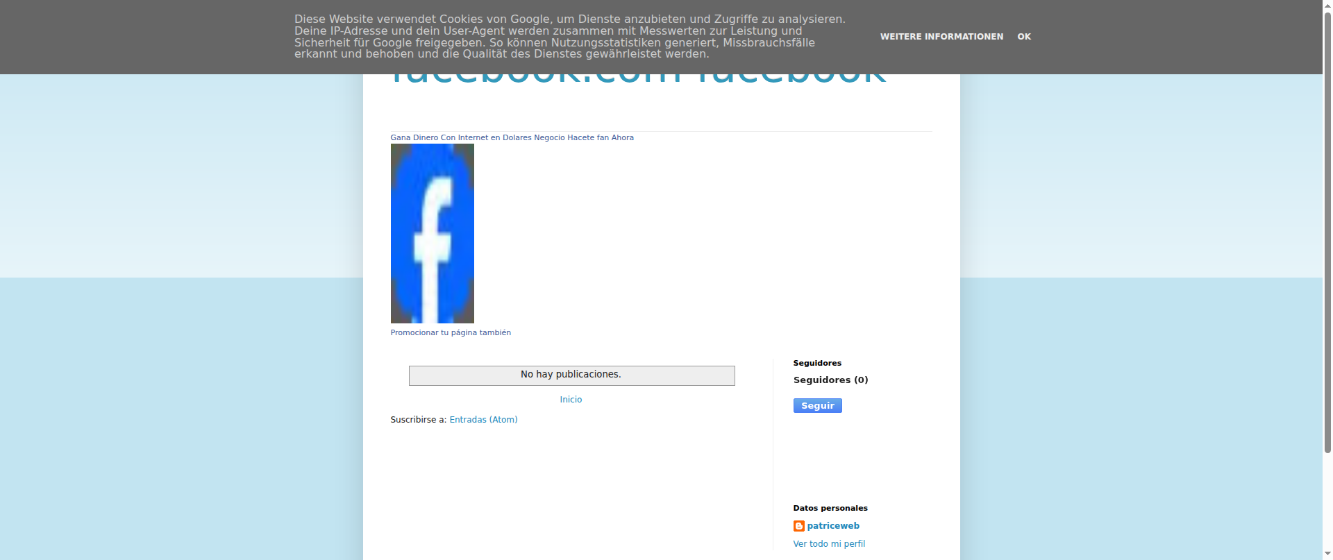 Screenshot of facebookcomfacebook.blogspot.com
