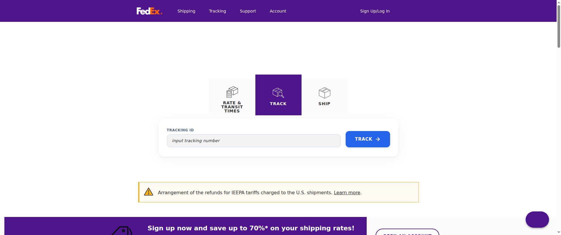 Screenshot of fedex-olive.vercel.app