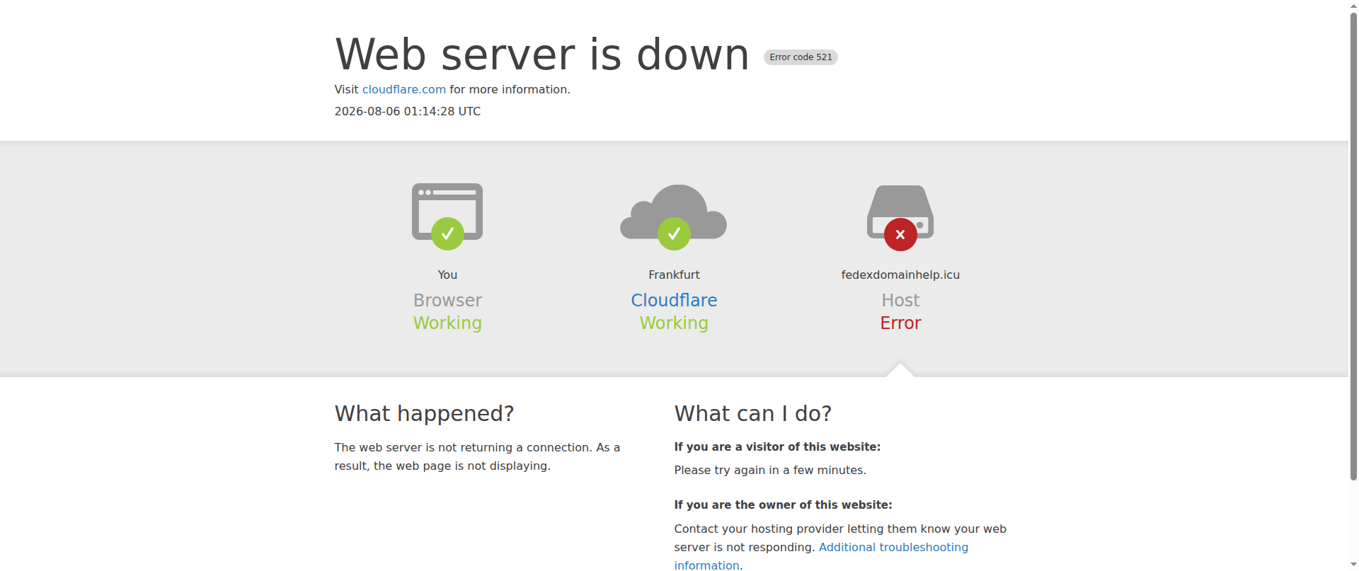 Screenshot of fedexdomainhelp.icu