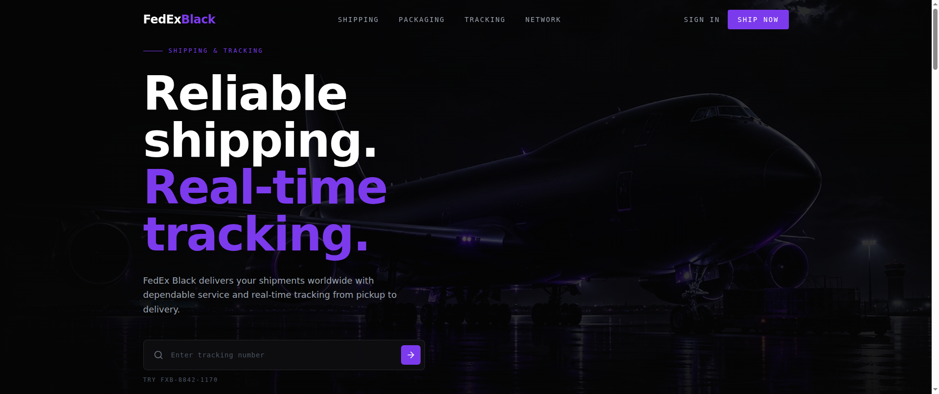 Screenshot of fedexblack.com