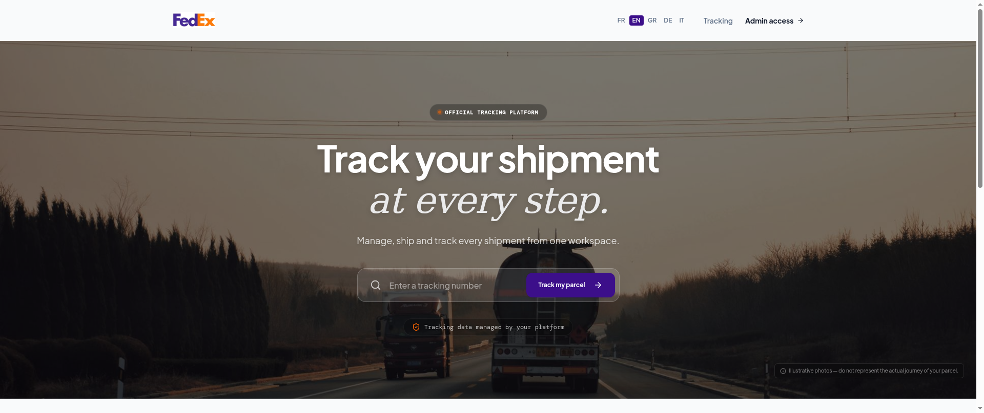 Screenshot of fedexbeta.com
