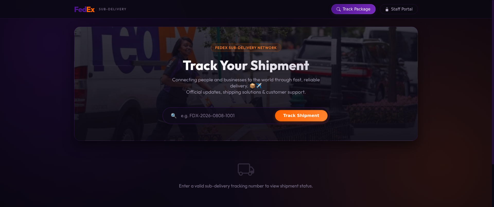 Screenshot of fedexsubdelivery.com