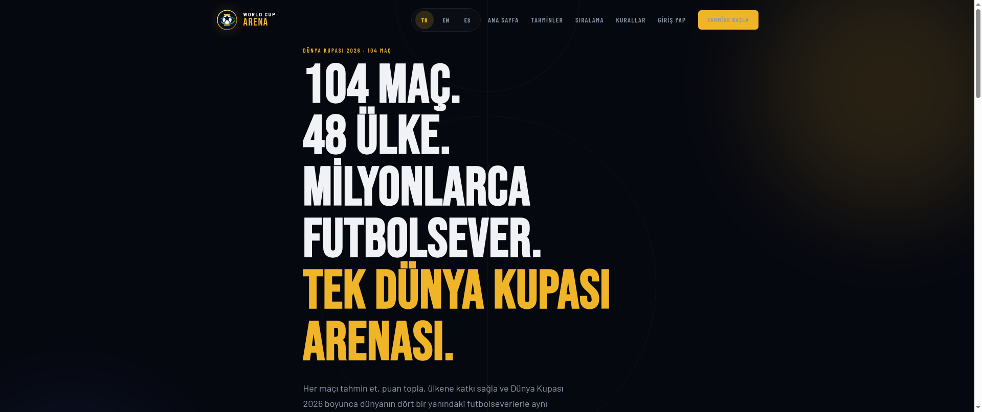 Screenshot of worldcup2026arena.com