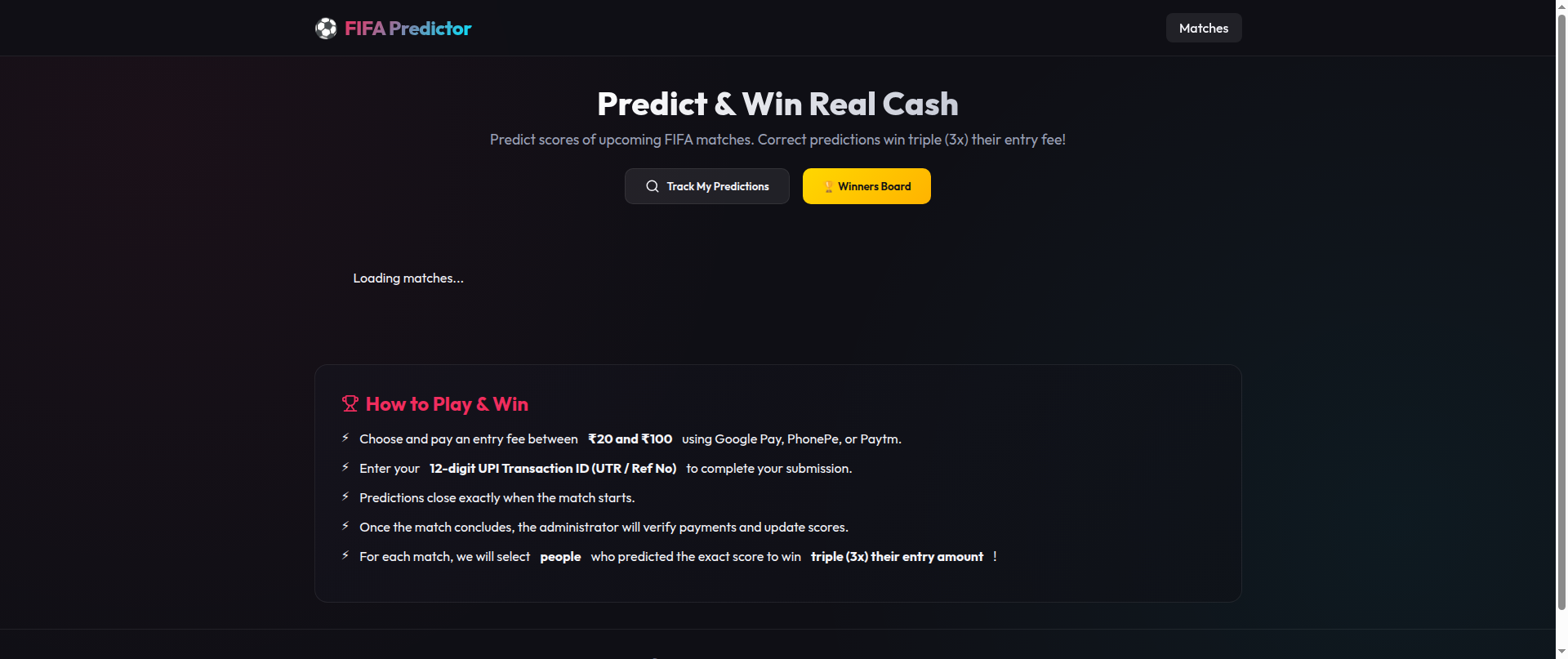 Screenshot of fifapredictor.xyz