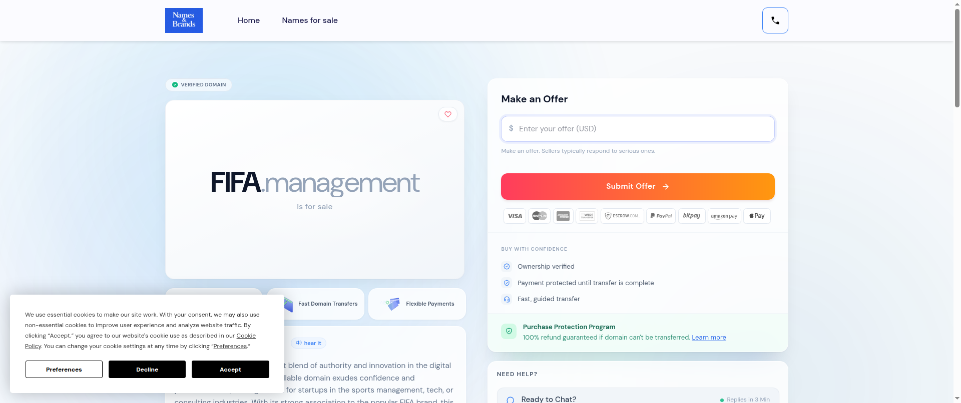 Screenshot of fifa.management