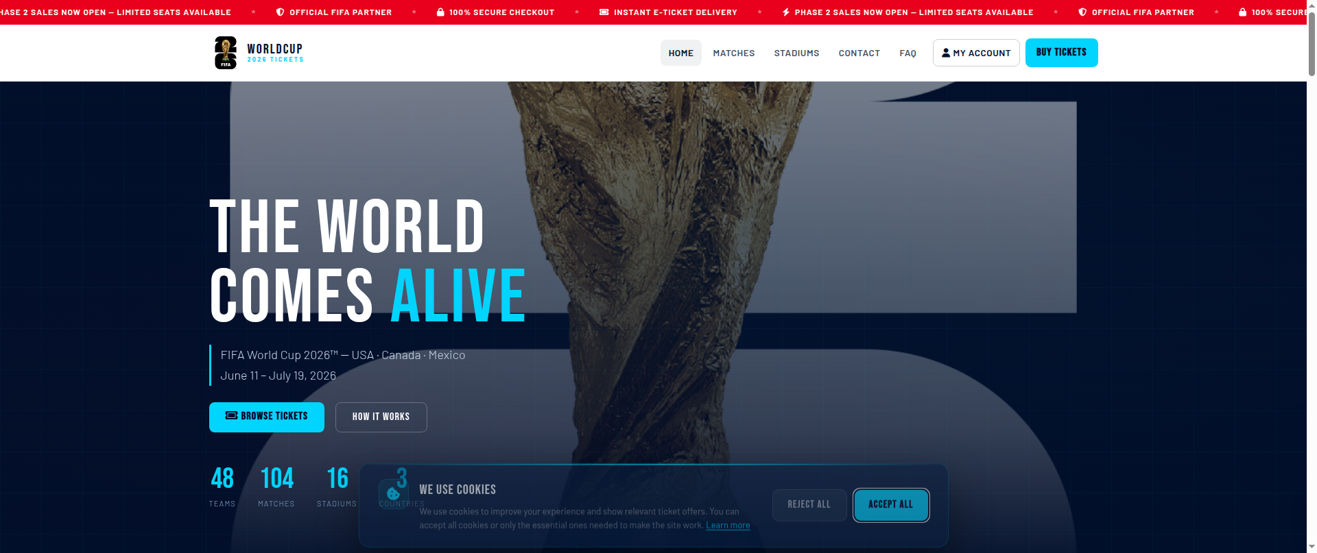 Screenshot of fifaworldcupsticket.com