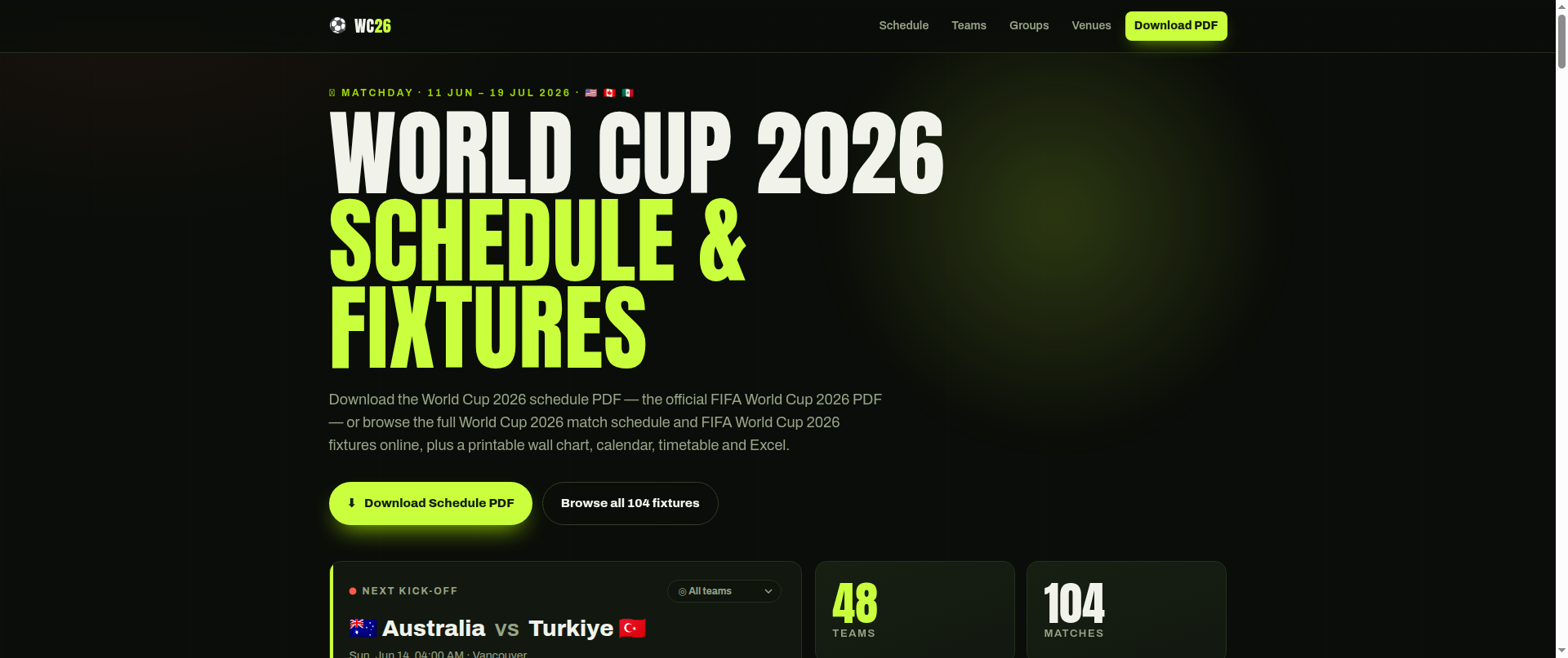 Screenshot of worldcup2026pdf.com