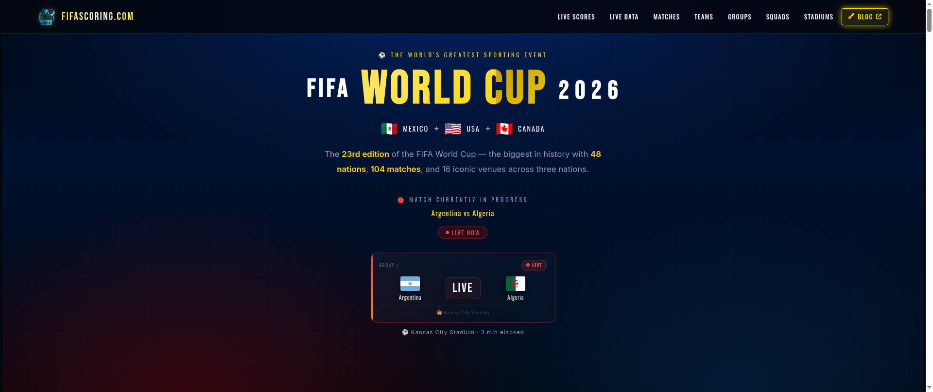 Screenshot of fifascoring.com