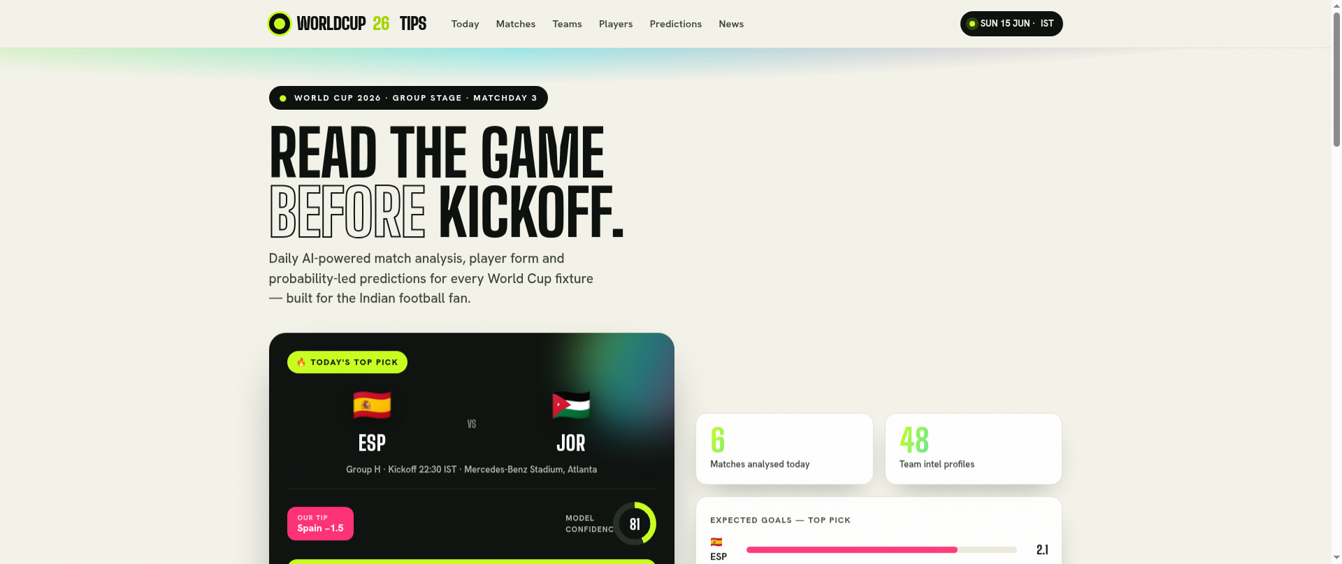 Screenshot of worldcup2026predictiontips.com