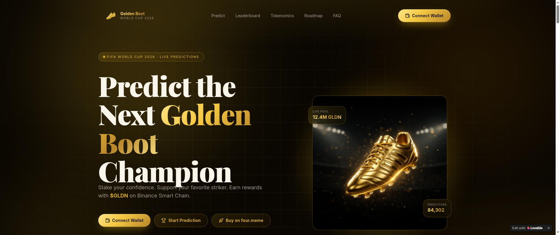 Screenshot of fifagoldenboot.fun