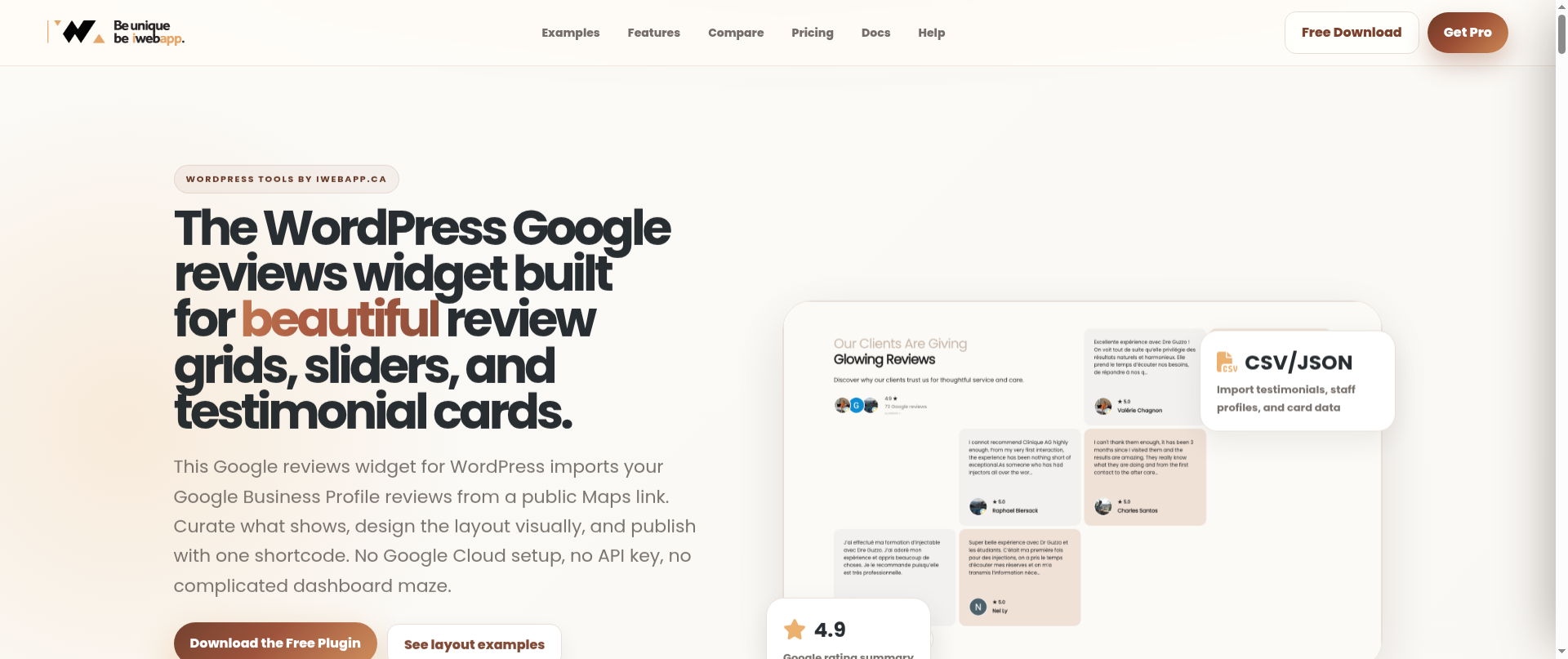 Screenshot of googlereviewsplugin.com