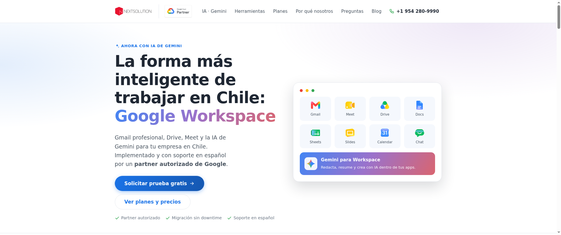 Screenshot of googleworkspacechile.com