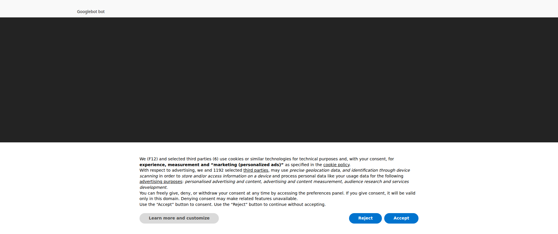 Screenshot of googlebot.bot