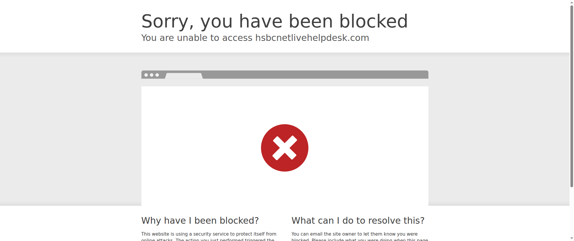 Screenshot of hsbcnetlivehelpdesk.com