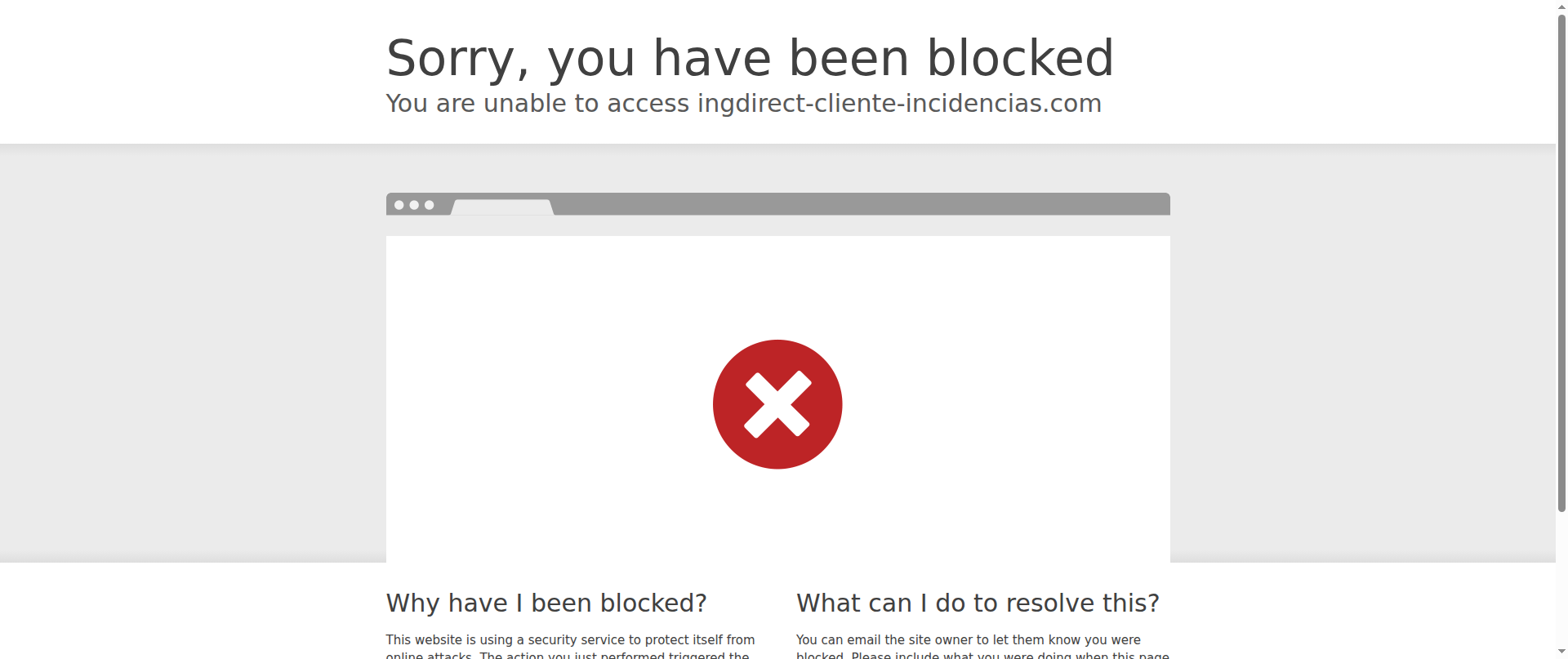 Screenshot of ingdirect-cliente-incidencias.com