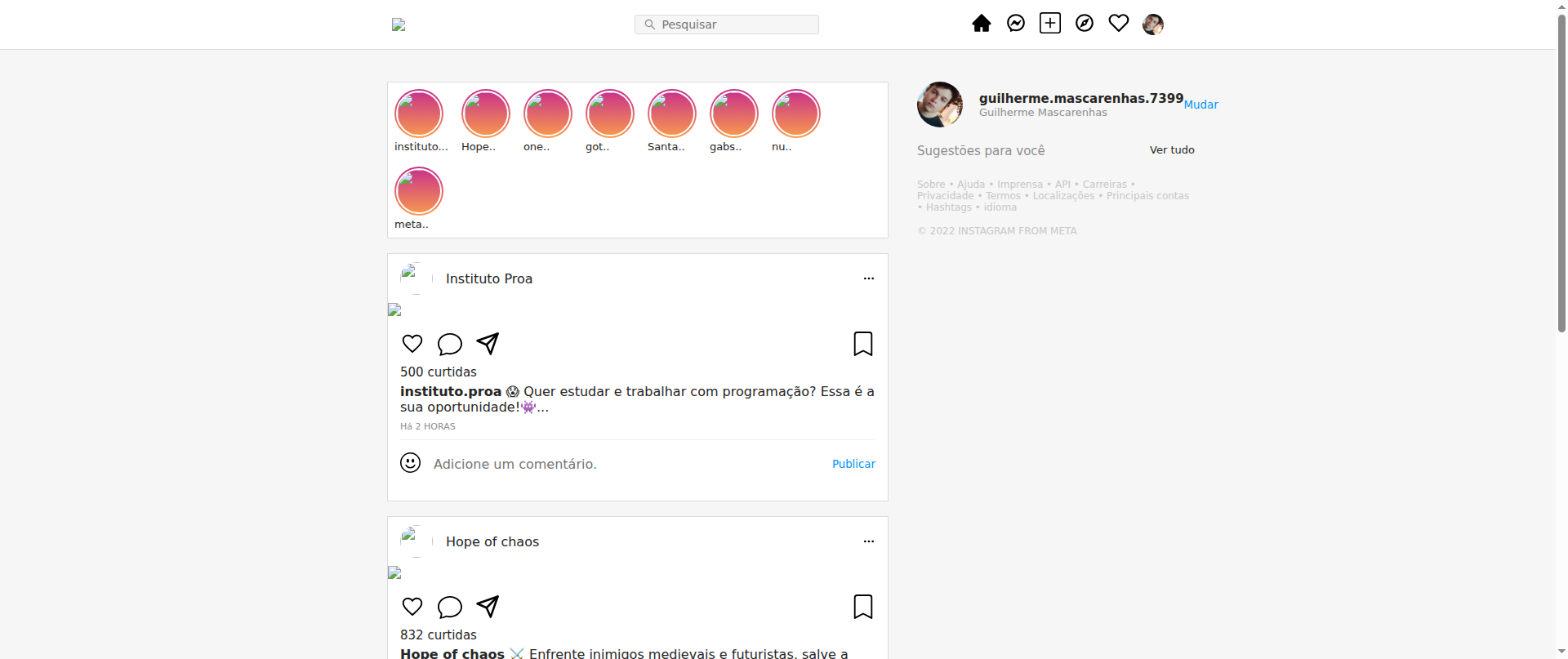 Screenshot of instagram-ten-blond.vercel.app