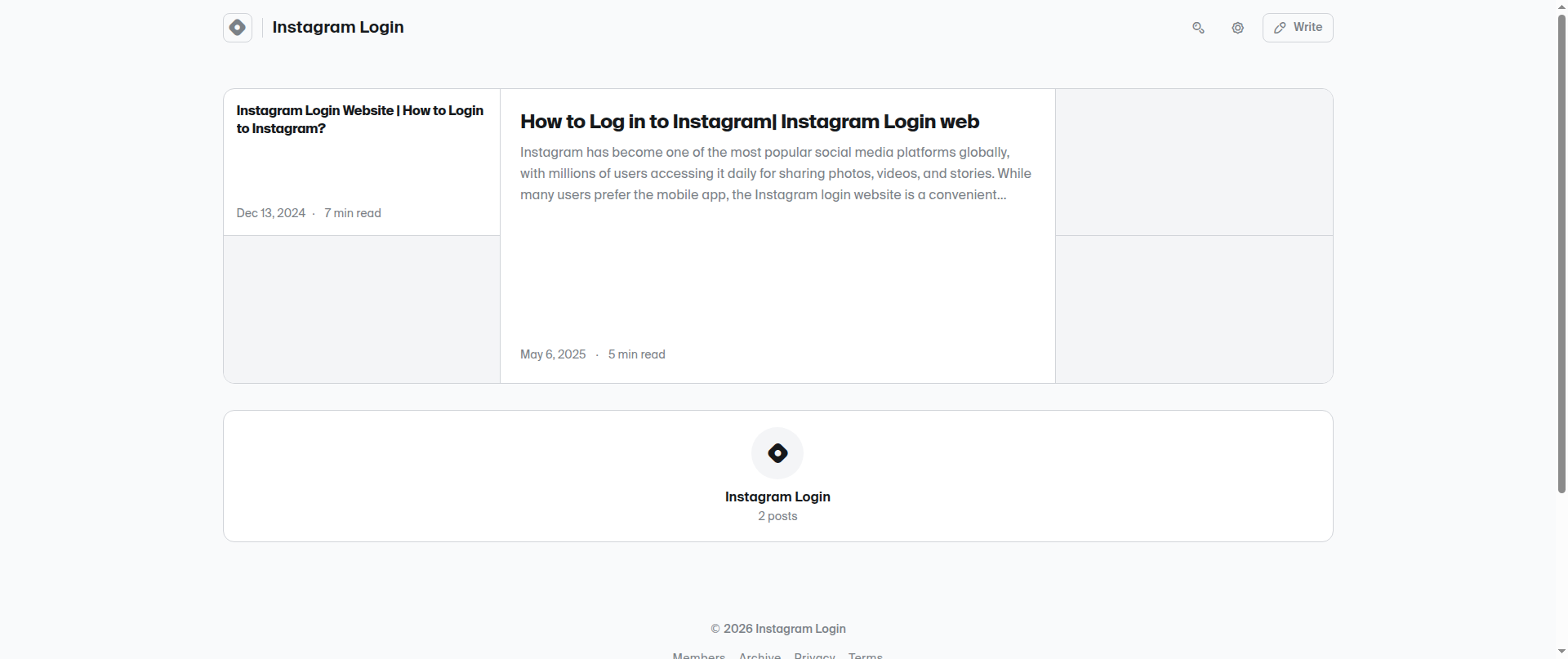 Screenshot of instagram-login.hashnode.dev