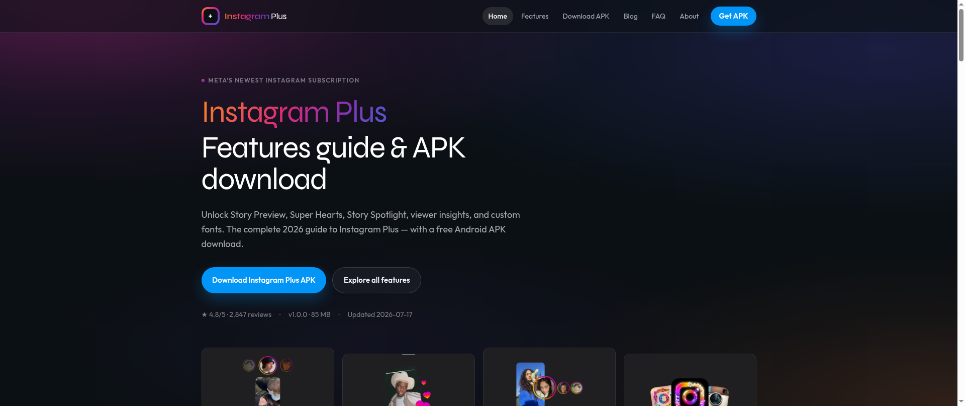 Screenshot of instagramplusmodapk.com