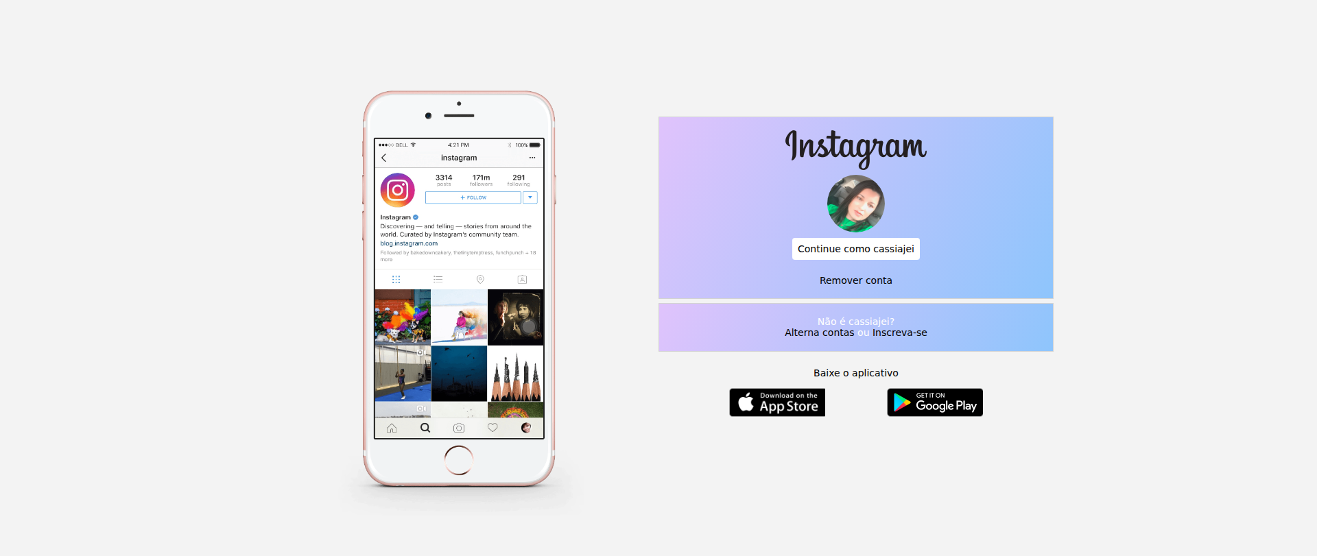 Screenshot of instagram-dio-azure.vercel.app