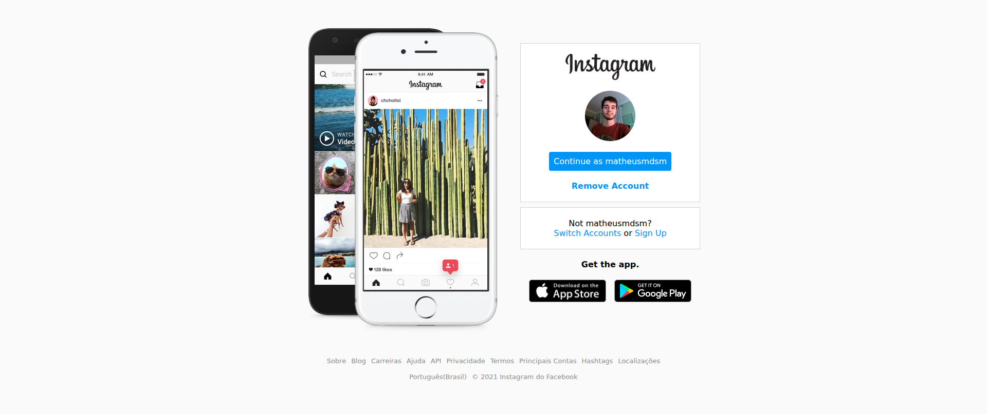 Screenshot of instagram-frontpage.vercel.app