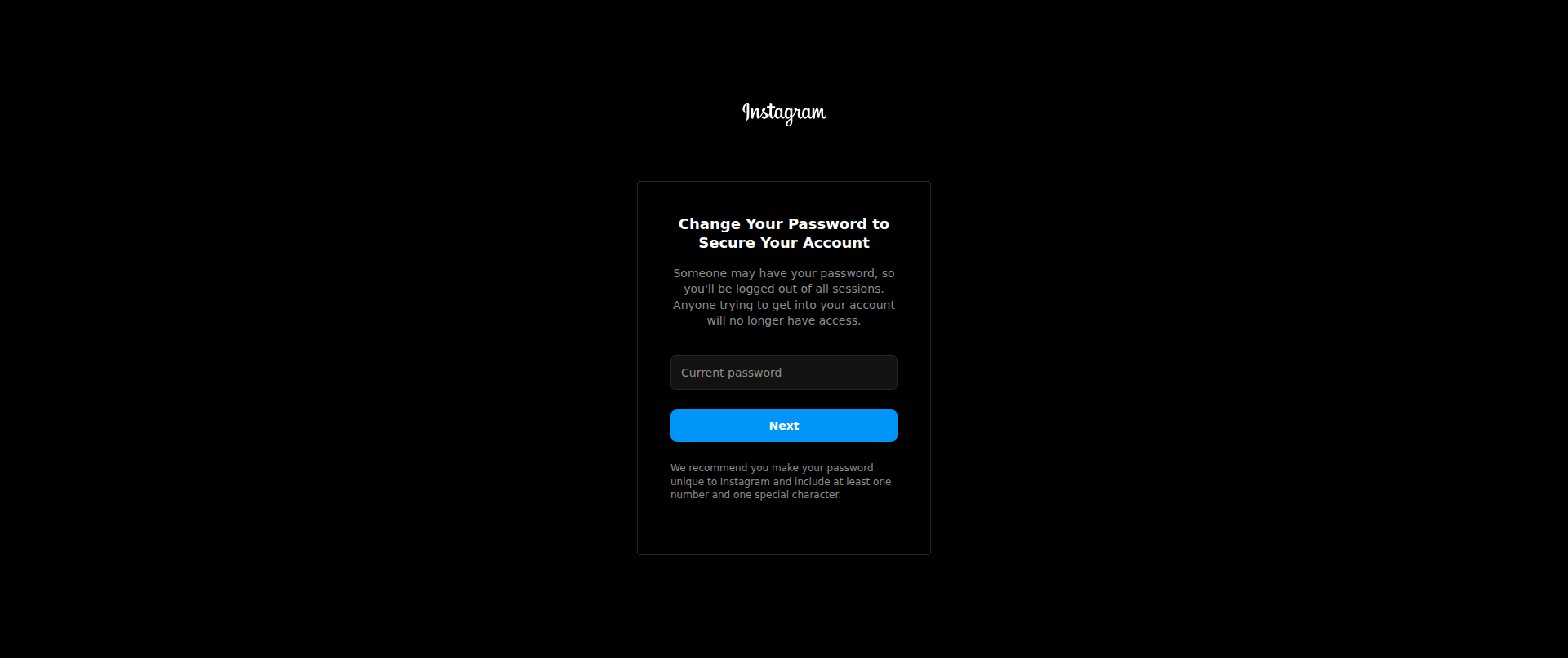 Screenshot of instagram-reset-password.vercel.app